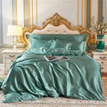 DecorBites™ Luxury Silk Bedding Set with Sheets