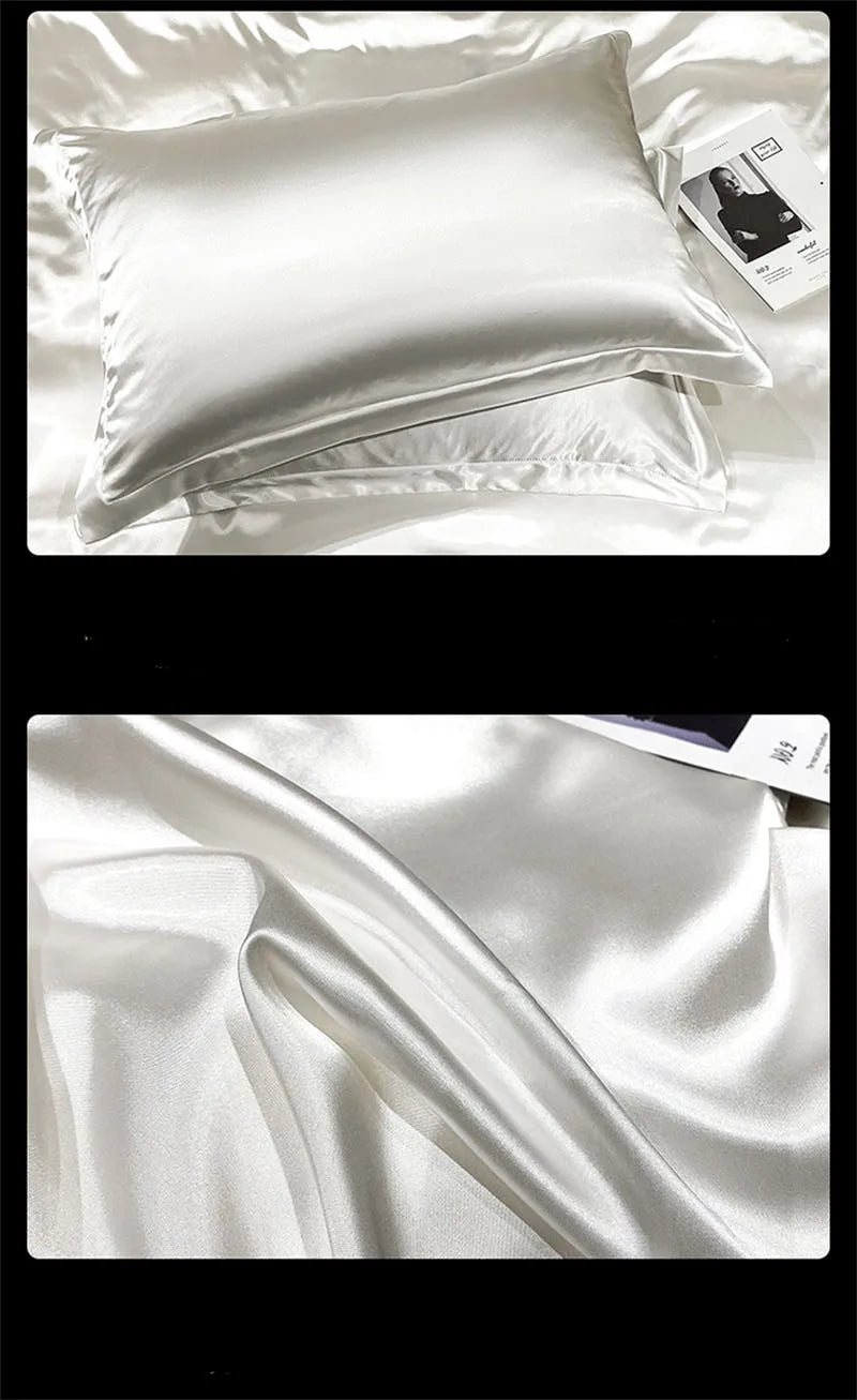 DecorBites™ Luxury Silk Bedding Set with Sheets - Queen/King