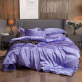 DecorBites™ Luxury Solid Color Bedding Set - Rayon Satin - Twin/Queen/King - 2/3/4pcs