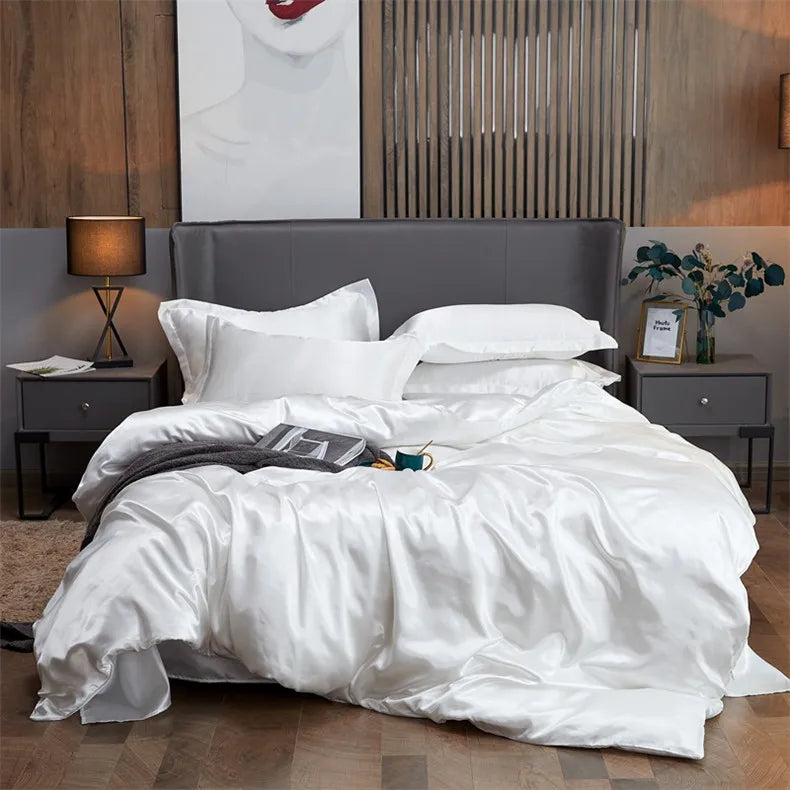 DecorBites™ Luxury Solid Color Rayon Satin Bedding Set