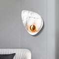 DecorBites™ Marble Teardrop Sconce Lamp: Designer 1-Light Flush Mount Wall Light in Black/White for Living Room