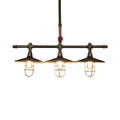 DecorBites™ Metal 3-Light Linear Pendant for Island with Coastal Caged Design