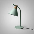 DecorBites™ Metal Conical Table Lamp - Macaron Single-Bulb Nightstand Light with Bend Arm for Bedroom