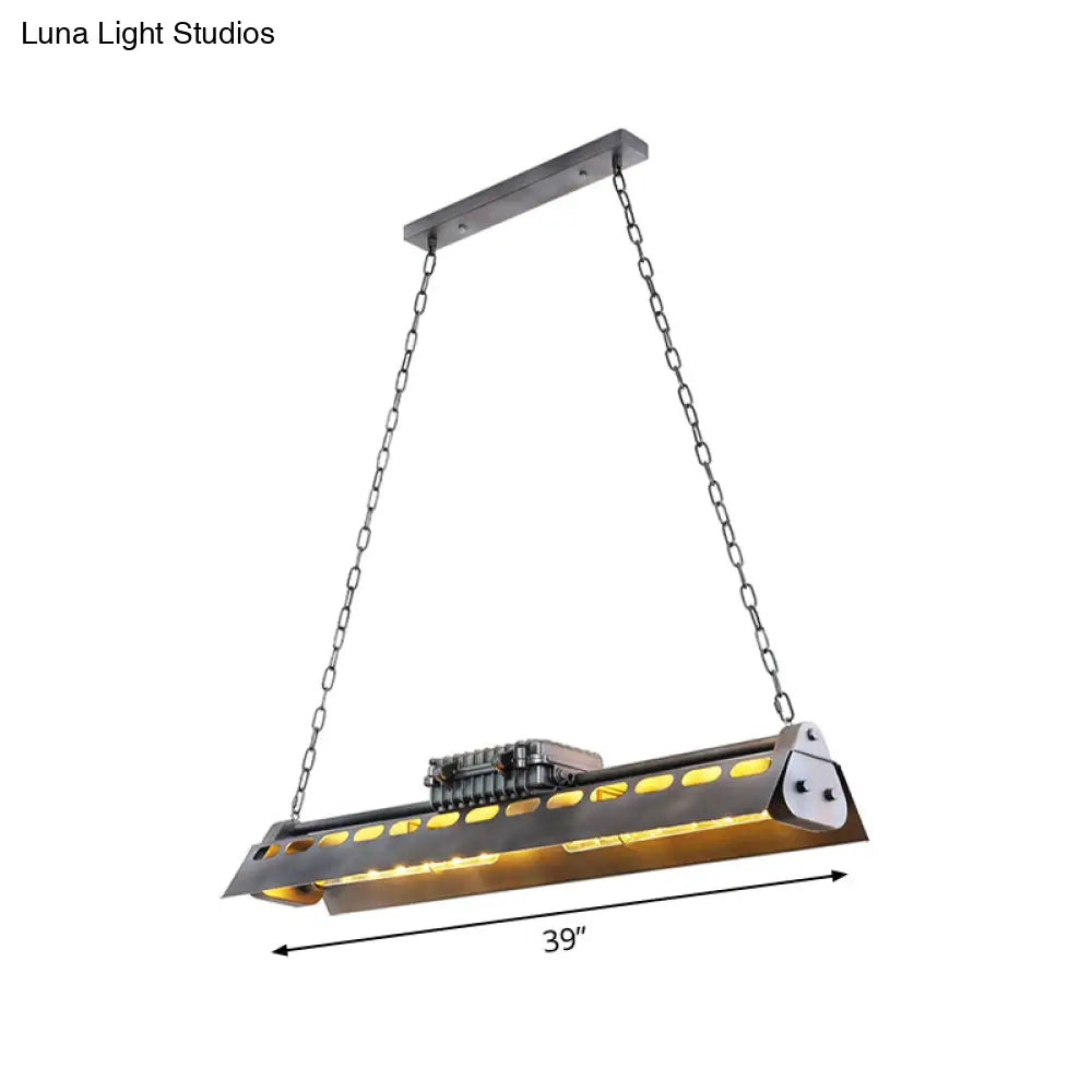 DecorBites™ Metal Island Lighting Fixture - Triangular Loft Style - 1 Head - Restaurant Billiard Lamp