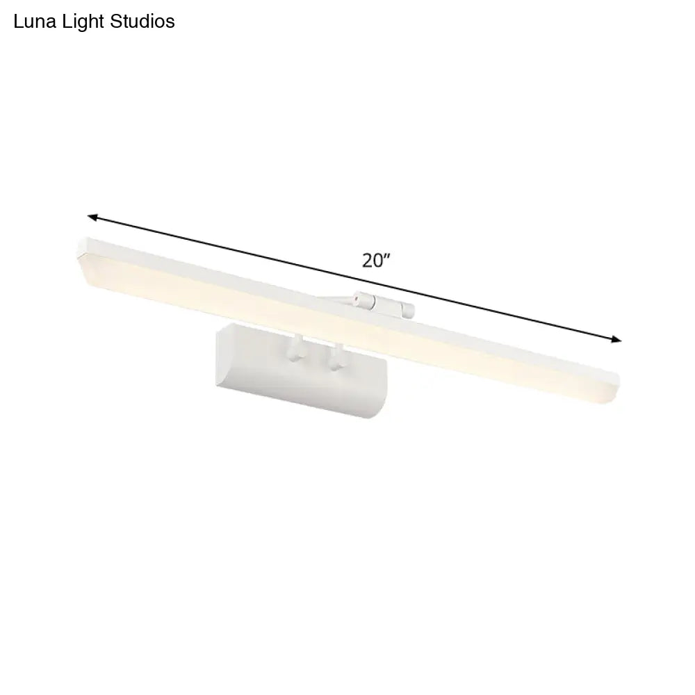 DecorBites™ Metallic Cylinder Vanity Lamp - LED Wall Lighting for Bathroom - 16"/20" Long - White - Modern & Minimalist Design
