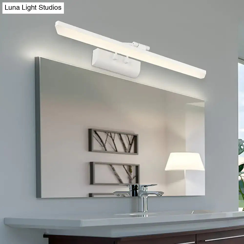 DecorBites™ Metallic Cylinder Vanity Lamp - LED Wall Lighting for Bathroom - 16"/20" Long - White - Modern & Minimalist Design