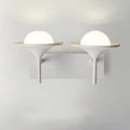 DecorBites™ Metallic Flared Wall Sconce Lamp: Modern 2-Light LED Lighting in White for Bedside