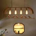 DecorBites™ Metallic Island Lighting with Wire Guard - Lodge Style 4-Light Pendant in Black/Rust