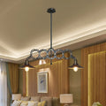 DecorBites™ Metallic Island Saucer Pendant Light with Extendable Arm - Black Finish, 2 Lights