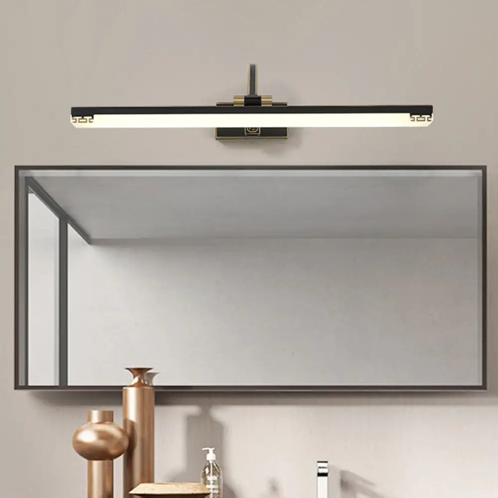 DecorBites™ Metallic LED Swing Arm Wall Lamp in Black for Elongated Dressing Tables