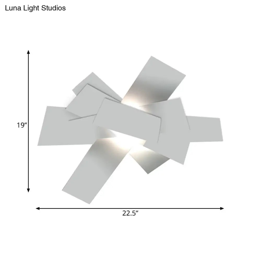DecorBites™ Metallic Nordic Wall Sconce with Stacked Surface and White Bulb Fixture