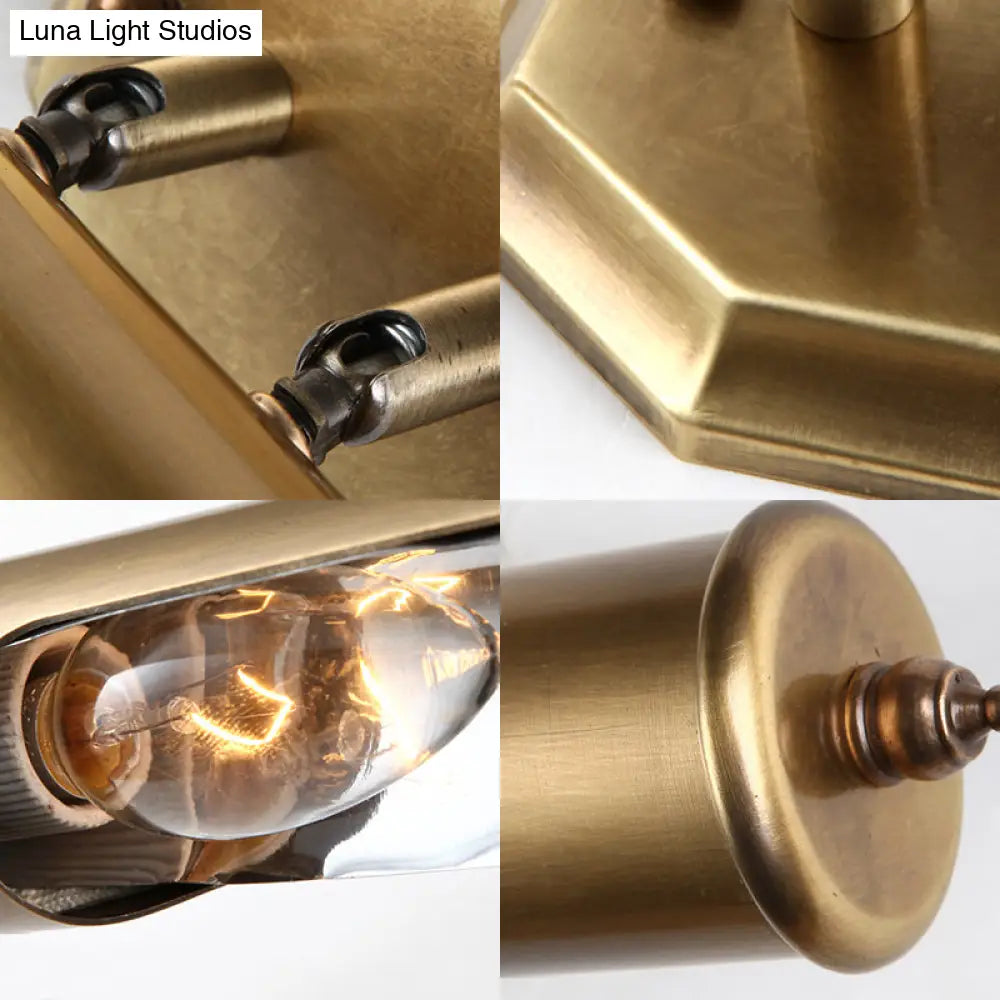 DecorBites™ Metallic Shade Bedroom Wall Sconce with 2 Bulbs and Brass Finish, Available in 14"/18" Width