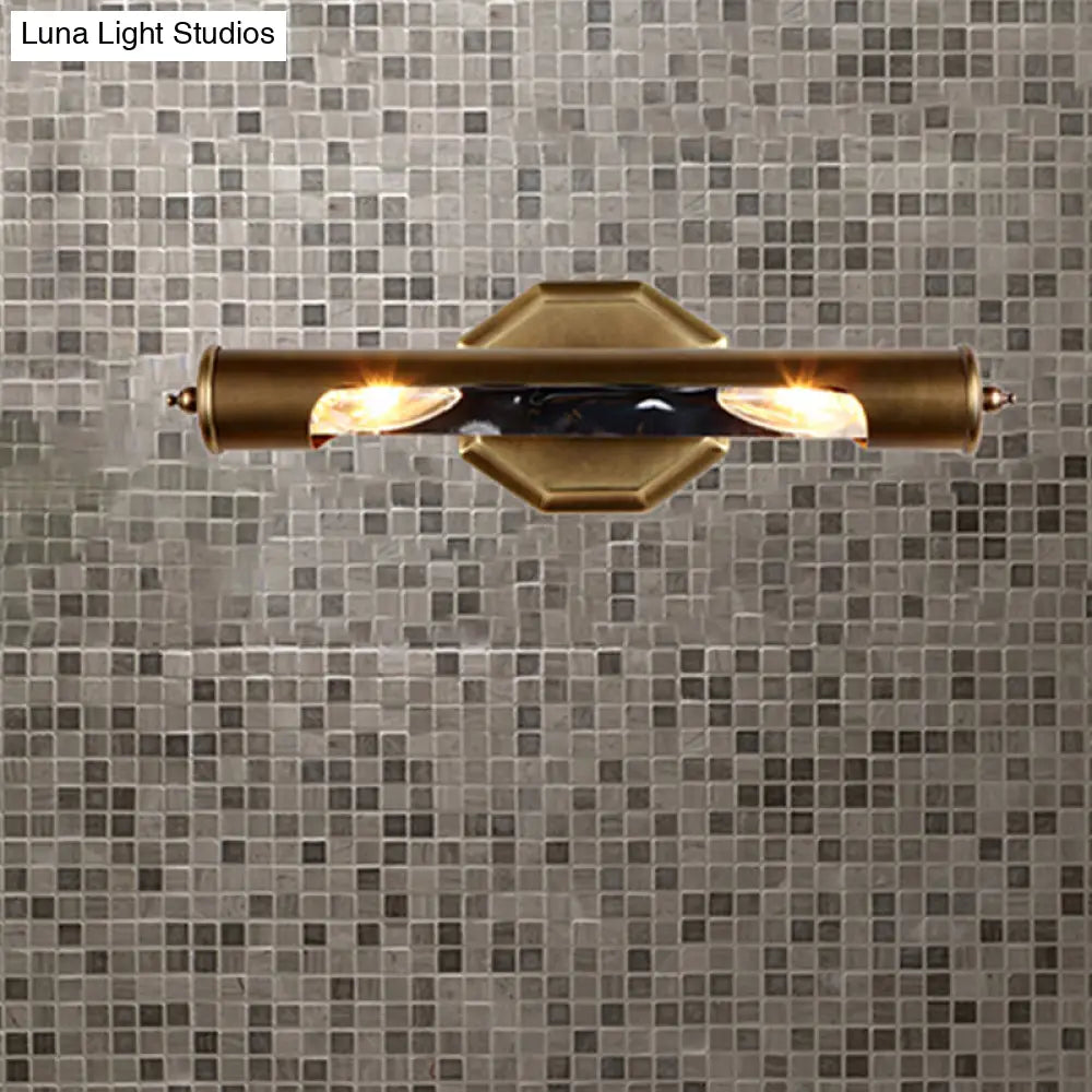 DecorBites™ Metallic Shade Bedroom Wall Sconce with 2 Bulbs and Brass Finish, Available in 14"/18" Width