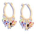 Gold Heart Shaped Bead Hoop Earrings – Trendy Fashion Jewelry