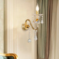 DecorBites™ Mid-Century 1/2 Lights Wall Sconce with Brass Candle Design and Crystal Shade