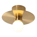 DecorBites™ Mini Milk Glass Wall Light with Gold Postmodern Design and Reflective Shields