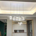 DecorBites™ Minimal Brass Bubble Pendant Light with 5 Clear Glass Heads
