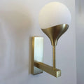 DecorBites™ Minimal Brass Wall Sconce with Cream Glass Shade - Bedroom Wall Light