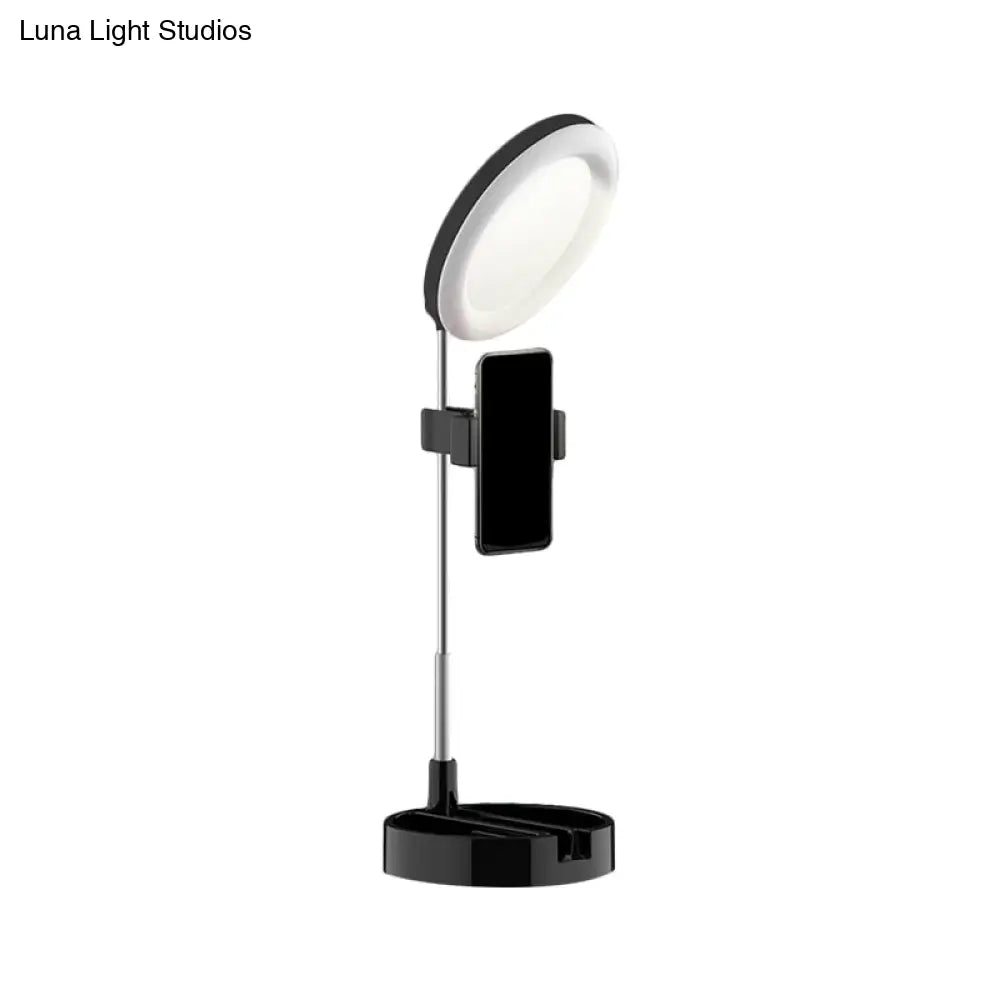 DecorBites™ Minimal LED Makeup Lighting Mobile Phone Holder with USB Fill Flush Lamp in Black/White/Pink