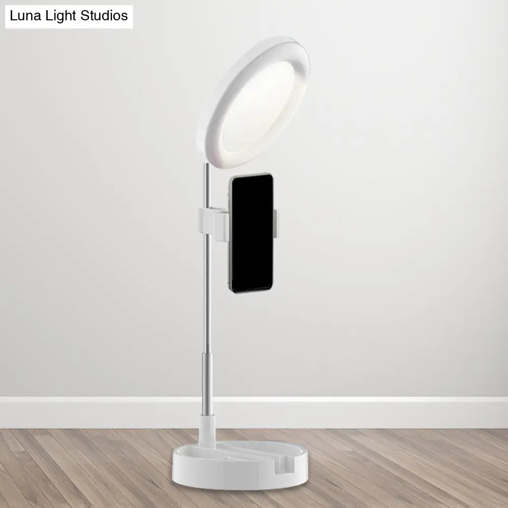DecorBites™ Minimal LED Makeup Lighting Mobile Phone Holder with USB Fill Flush Lamp in Black/White/Pink