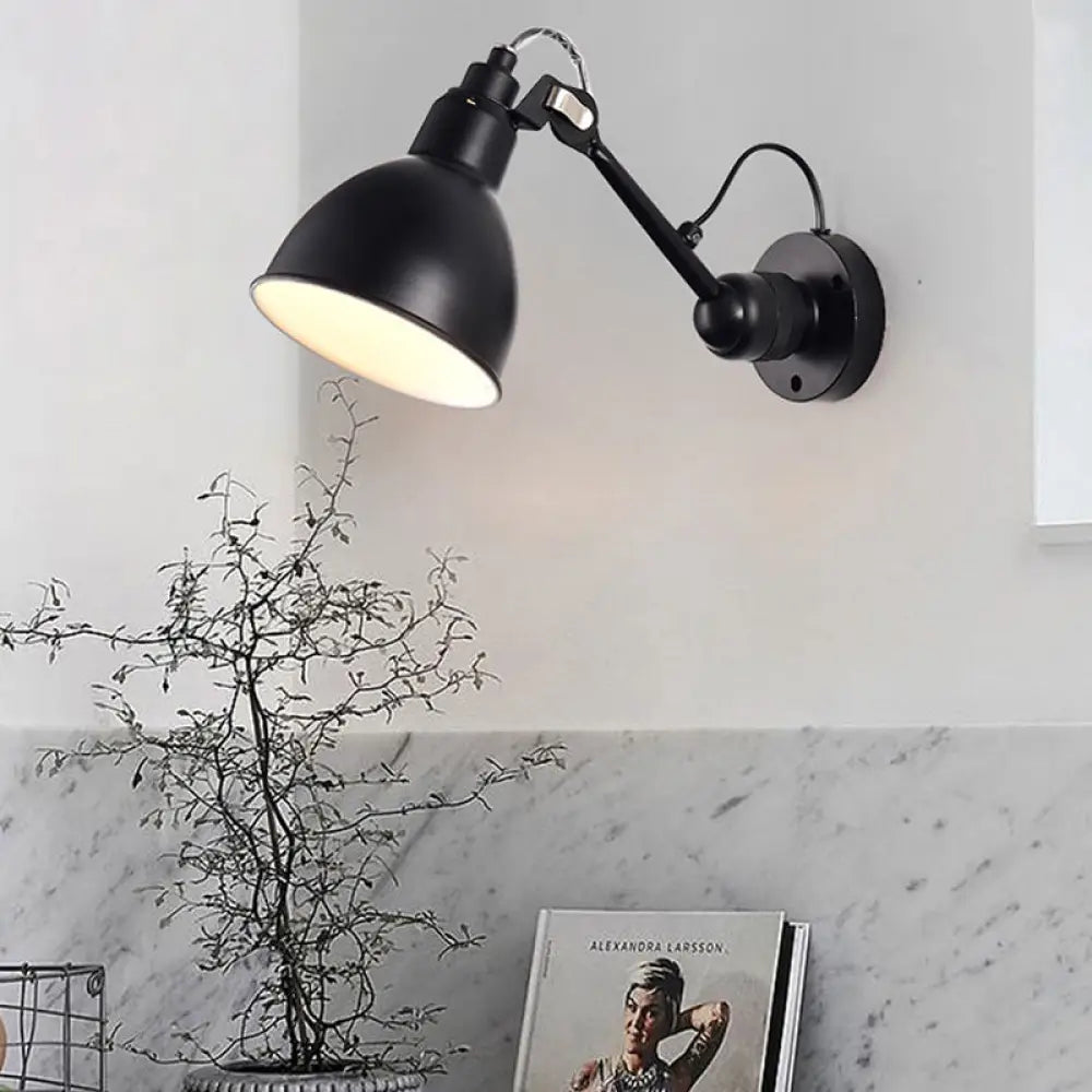 DecorBites™ Minimalist 1-Head Wall Lamp with Metal Shade - Black/White Sconce Lighting for Living Room