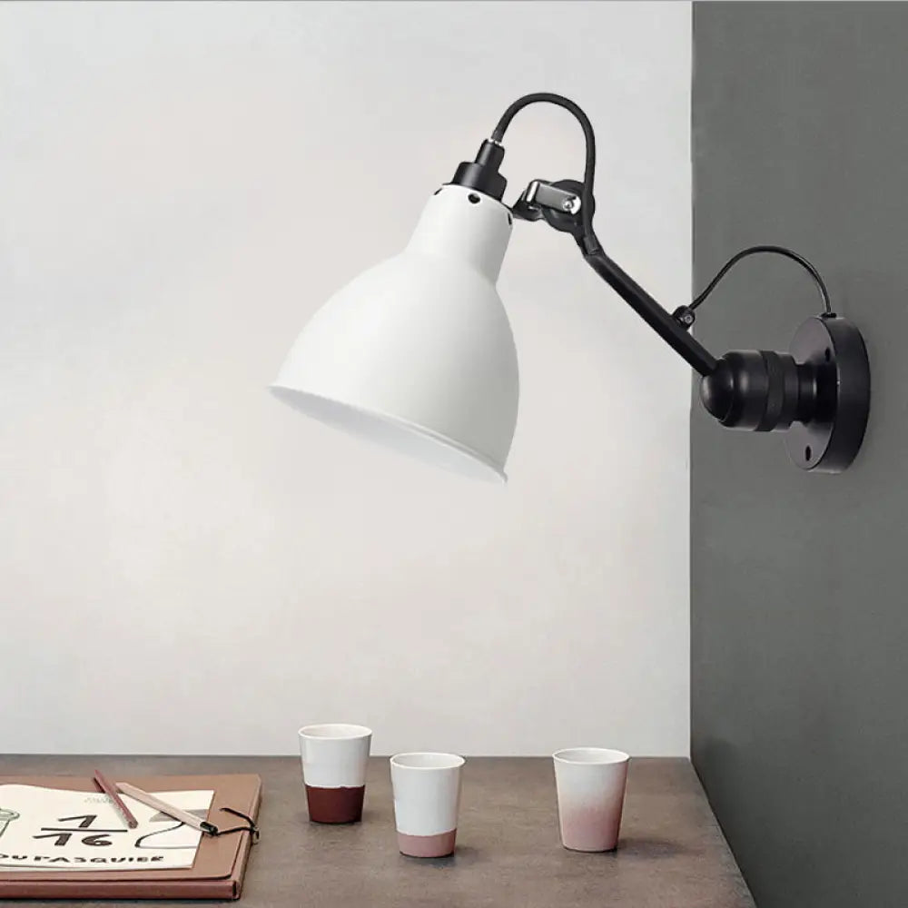 DecorBites™ Minimalist 1-Head Wall Lamp with Metal Shade - Black/White Sconce Lighting for Living Room