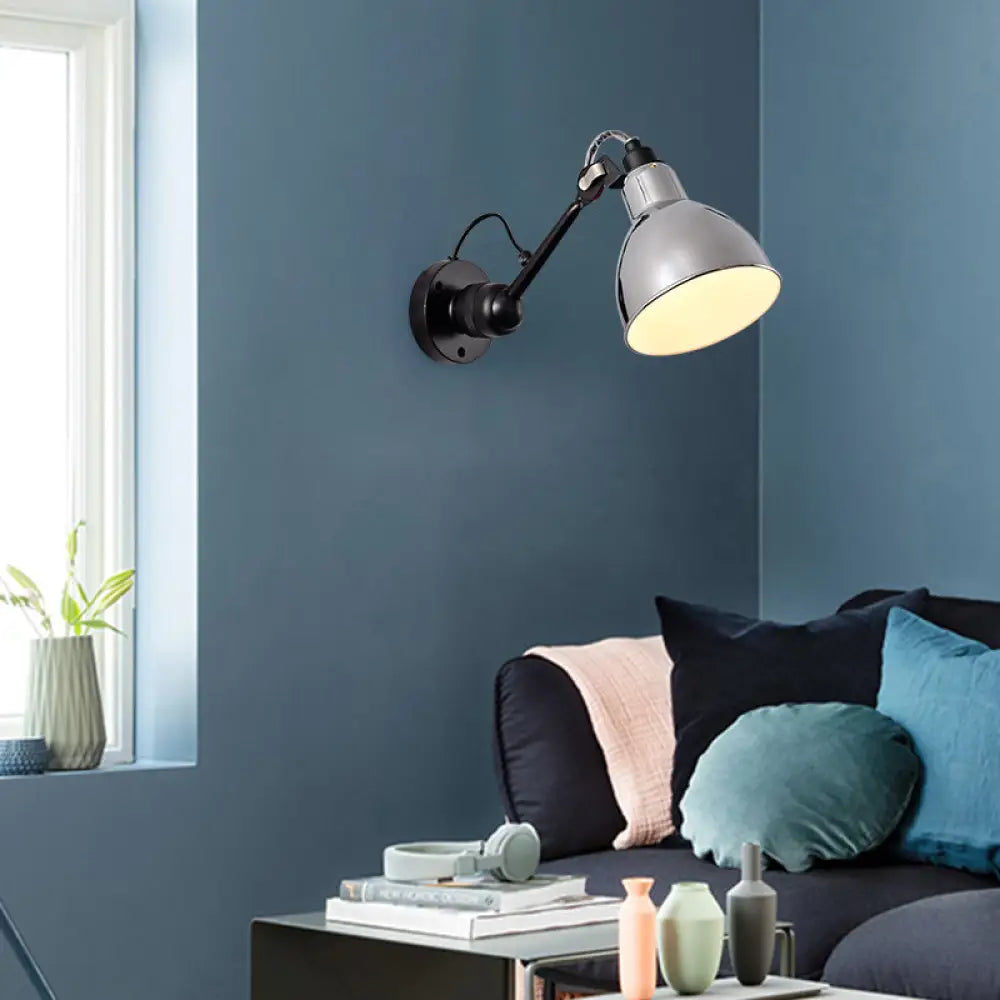 DecorBites™ Minimalist 1-Head Wall Lamp with Metal Shade - Black/White Sconce Lighting for Living Room