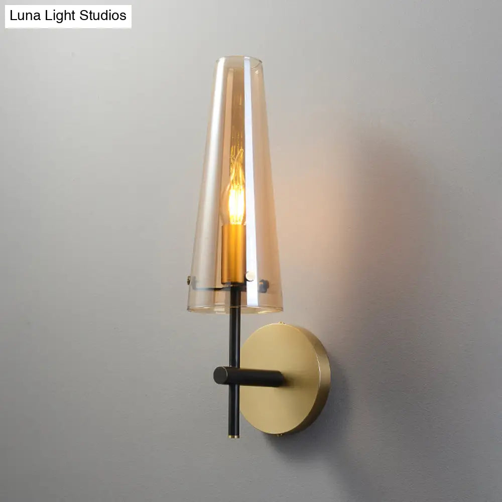 DecorBites™ Minimalist 1-Light Black Wall Mount Light for Study Room