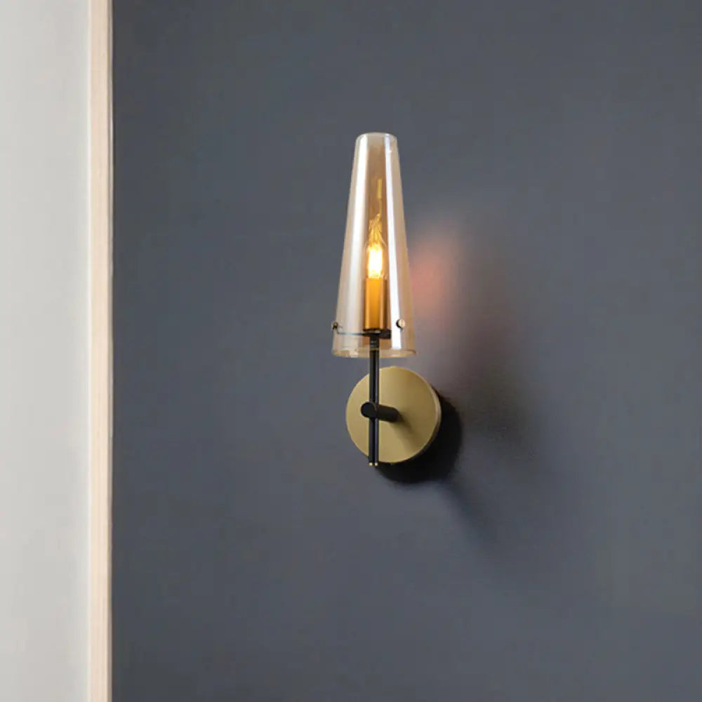 DecorBites™ Minimalist 1-Light Black Wall Mount Light for Study Room