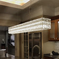 DecorBites™ Minimalist 10-Light K9 Crystal Pendant Chandelier in Gold for Kitchen Island