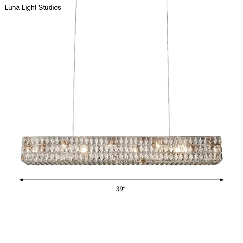 DecorBites™ Minimalist 10-Light K9 Crystal Pendant Chandelier in Gold for Kitchen Island