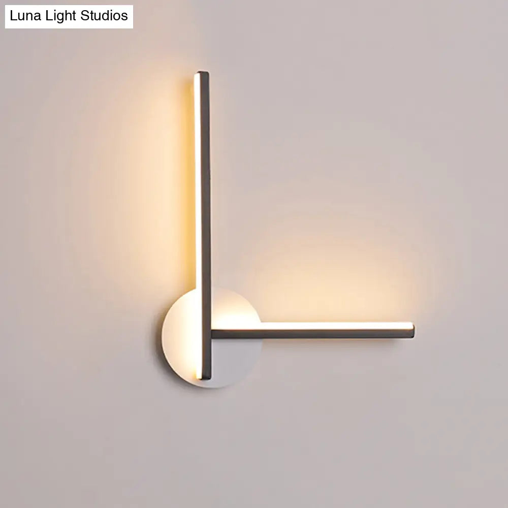 DecorBites™ Minimalist Acrylic Cross LED Wall Sconce in Black/White for Bedside Lighting - Warm/White Ambiance