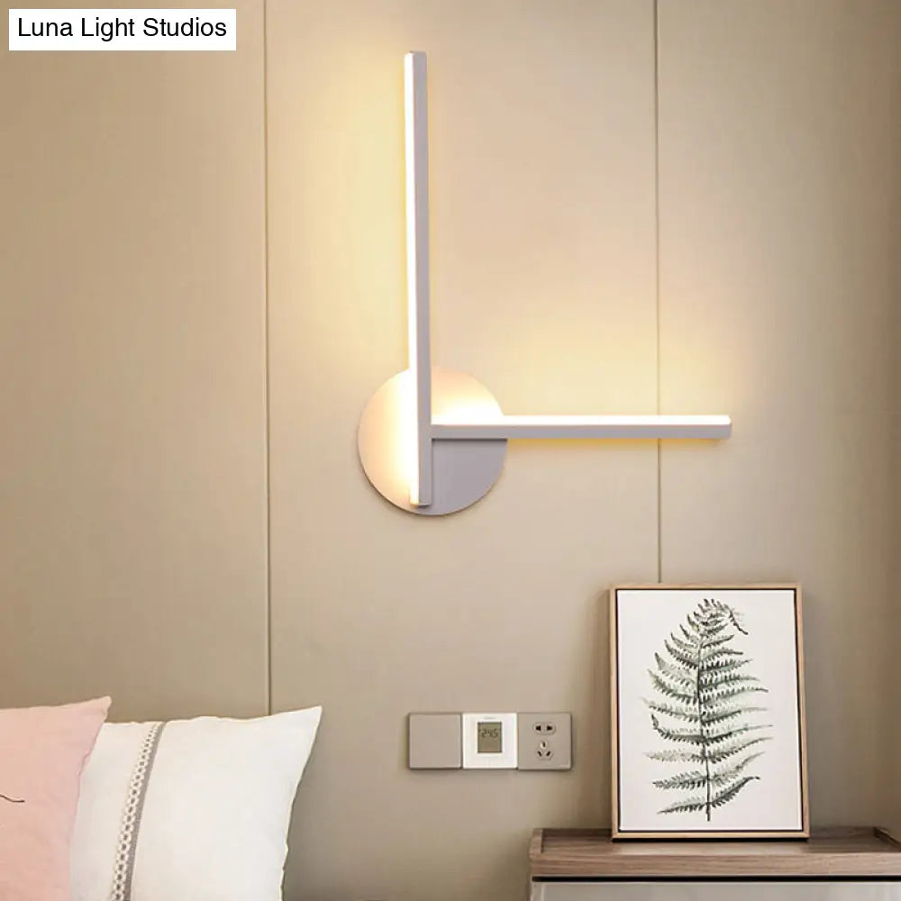 DecorBites™ Minimalist Acrylic Cross LED Wall Sconce in Black/White for Bedside Lighting - Warm/White Ambiance