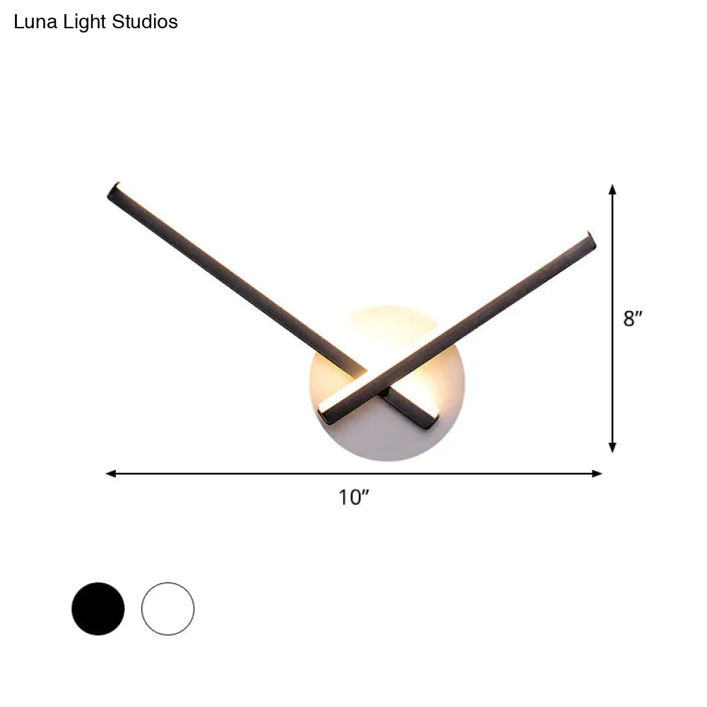 DecorBites™ Minimalist Acrylic Cross LED Wall Sconce in Black/White for Bedside Lighting - Warm/White Ambiance