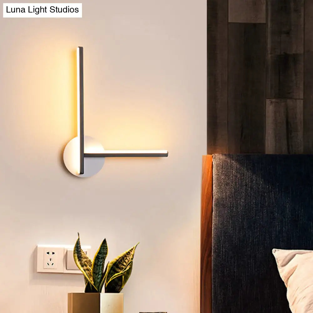 DecorBites™ Minimalist Acrylic Cross LED Wall Sconce in Black/White for Bedside Lighting - Warm/White Ambiance