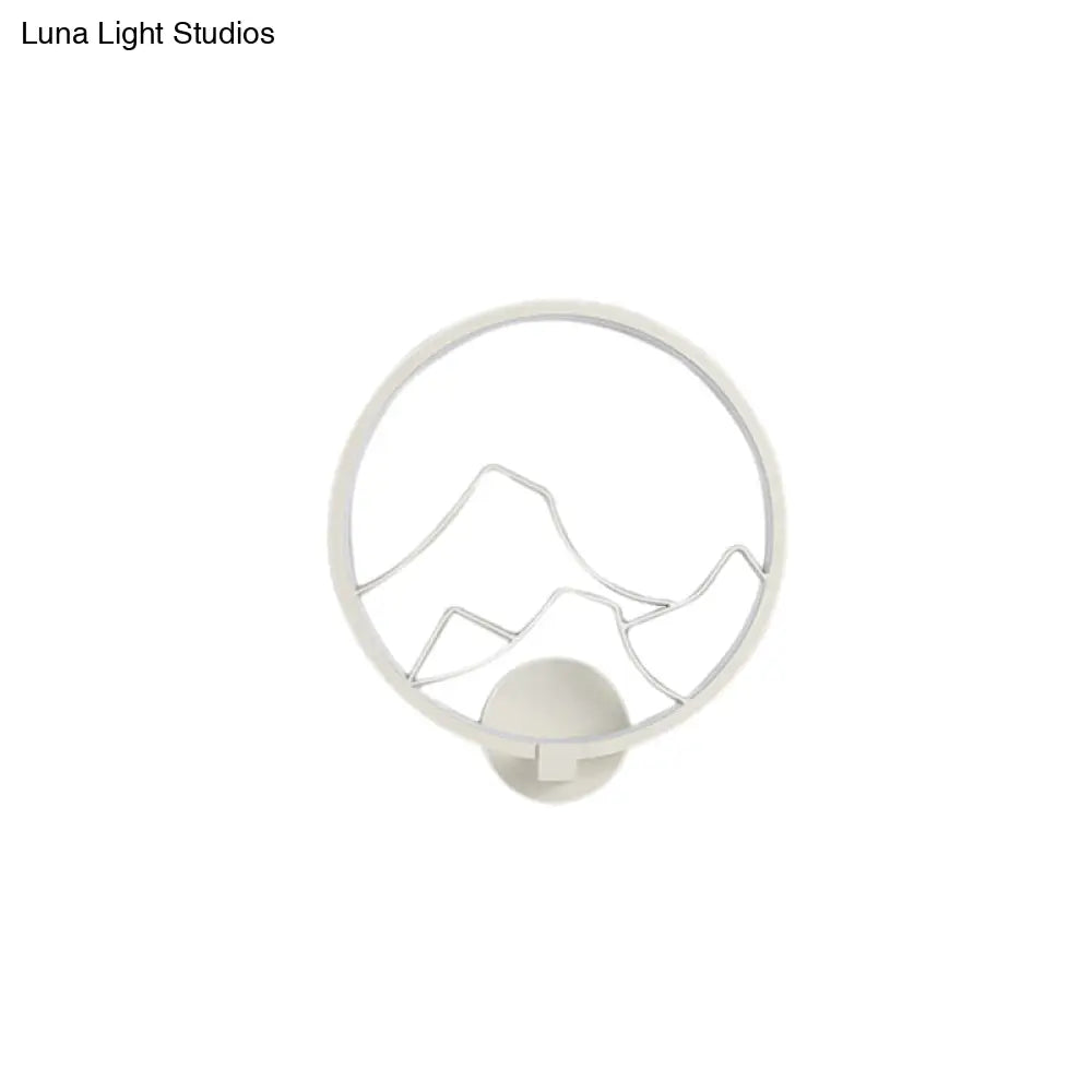 DecorBites™ Minimalist Acrylic Ring Wall Lamp with LED, White/Black Mountain Shade