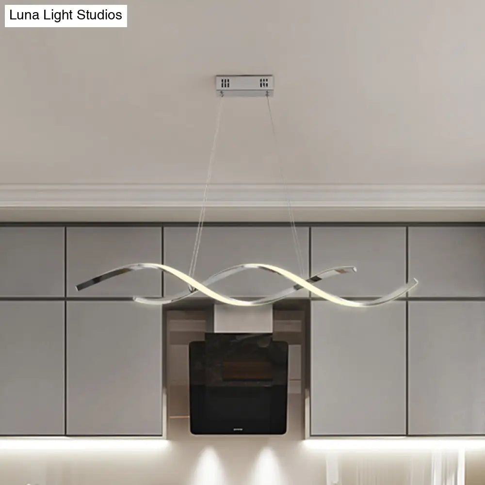 DecorBites™ Minimalist Aluminum Wave Shaped Pendant Light - Adjustable Cord, LED Island Lighting