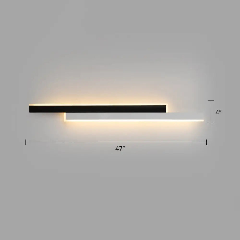 DecorBites™ Minimalist Black and White Linear LED Wall Light - Modern Metal Flush Mount Sconce for Corridor