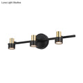 DecorBites™ Minimalist Black Cylinder Wall Light: 3-Head Metallic Vanity Lamp in Warm, White, and Natural Light