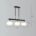 DecorBites™ Minimalist Black Linear Hanging Lamp with Oval Opal Glass Shade - Perfect for Dining Room Island Lighting