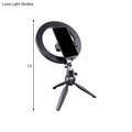 DecorBites™ Minimalist Black Tripod Phone Holder with LED Vanity Light and Fill-in Flash Lighting +