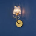 DecorBites™ Minimalist Brass Finish Tapered Wall Sconce with Crystal accents