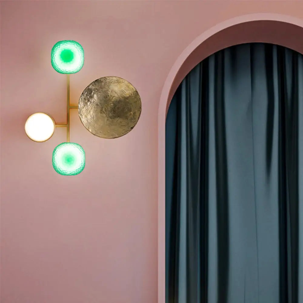 DecorBites™ Minimalist Brass Orbit Wall Sconce - 10"/12.5"/17" Wide Light Fixture with White Light
