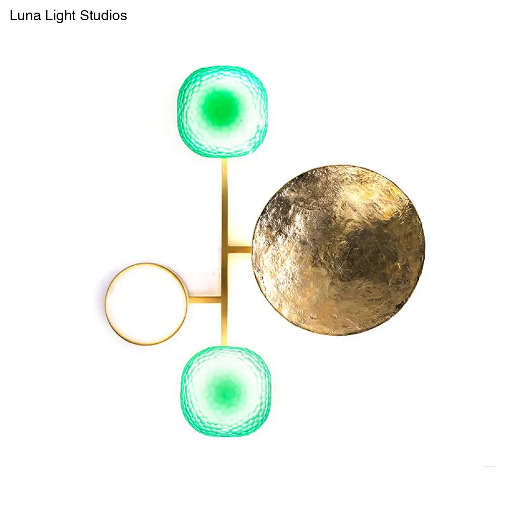 DecorBites™ Minimalist Brass Orbit Wall Sconce - 10"/12.5"/17" Wide Light Fixture with White Light