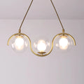 DecorBites™ Minimalist Clear Glass Island Lighting - Orb Shaped - 3/5/7 Lights - Hanging Light Fixture in Brass