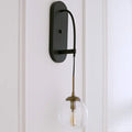 DecorBites™ Minimalist Clear Glass Wall Sconce with 1 Light - Black Wall Mounted Fixture
