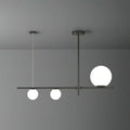 DecorBites™ Minimalist Cream Glass Globe Island Pendant Light for Dining Room