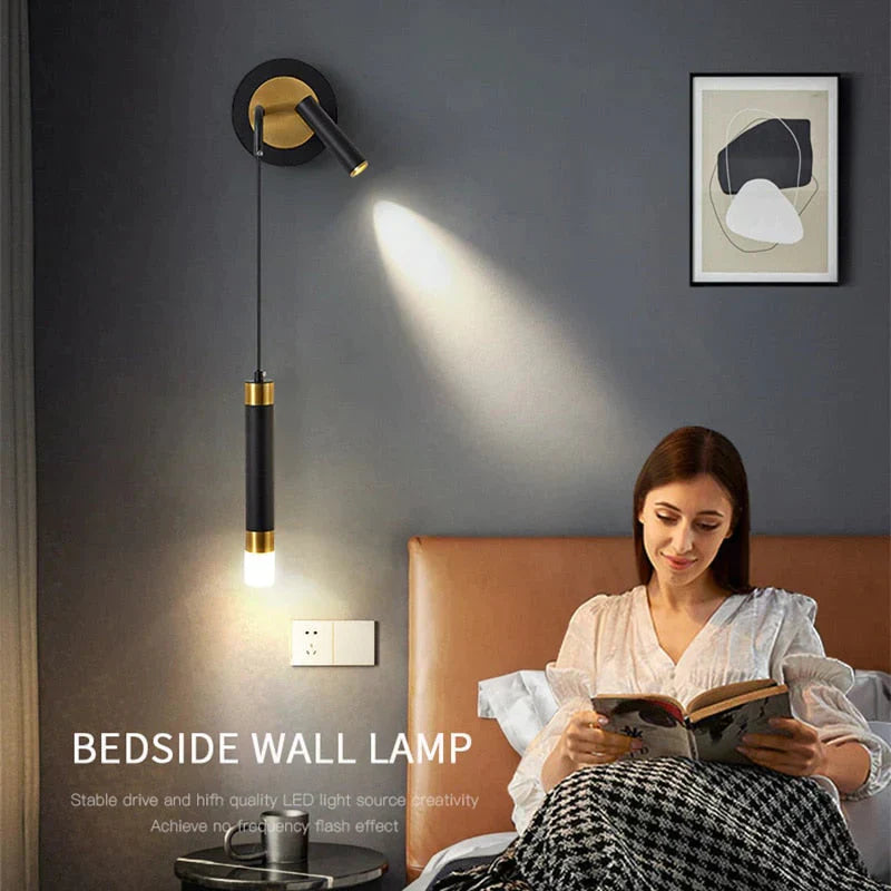 DecorBites™ Minimalist Creative Luxury  Bedroom bedside wall lamp with spotlight