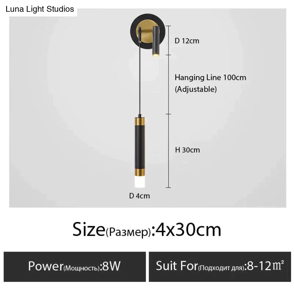 DecorBites™ Minimalist Creative Luxury  Bedroom bedside wall lamp with spotlight
