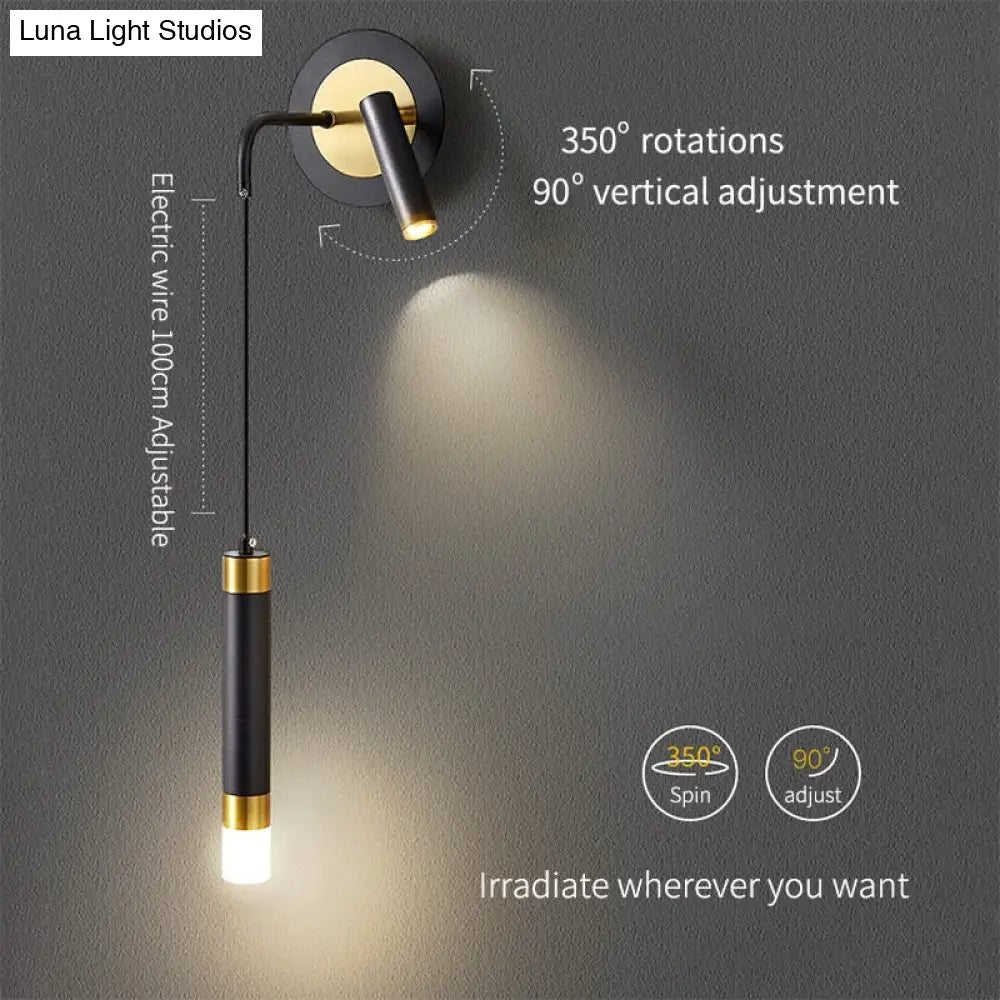 DecorBites™ Minimalist Creative Luxury  Bedroom bedside wall lamp with spotlight
